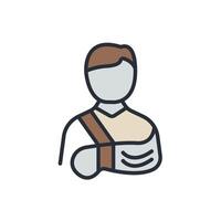 wounded icons color isolated vector