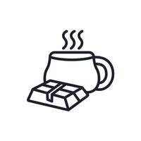 chocolate line icons style collection vector