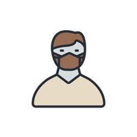 wearing mask icons color isolated vector
