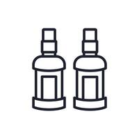 whisky line icons style collection vector