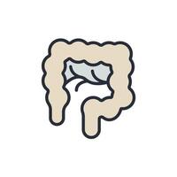 intestine icons color isolated vector