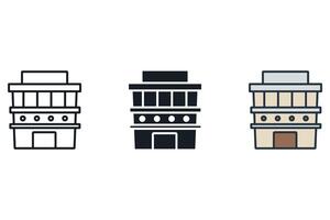 mall icons color set style isolated vector