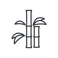 bamboo line icons style collection vector
