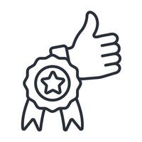 badge line icons style collection vector
