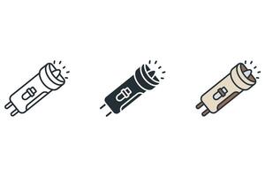 flashlight icons color set style isolated vector