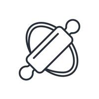 rolling pin icons line style isolated vector