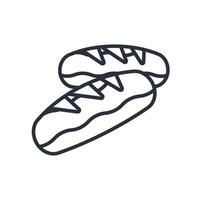 bread icons line style isolated vector