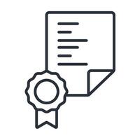 certificate line icons style collection vector