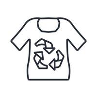 recycled clothing line icons style collection vector