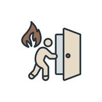 fire exit icons isolated on White Background. Flat style design vector
