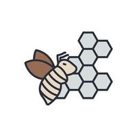 honeycomb icons color isolated vector