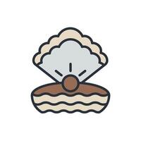 seashell icons color isolated vector