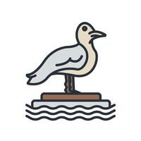 Seagull icons isolated on White Background. Flat style design vector
