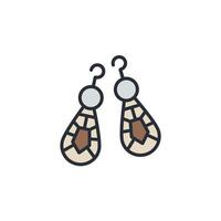 earring icons color isolated vector