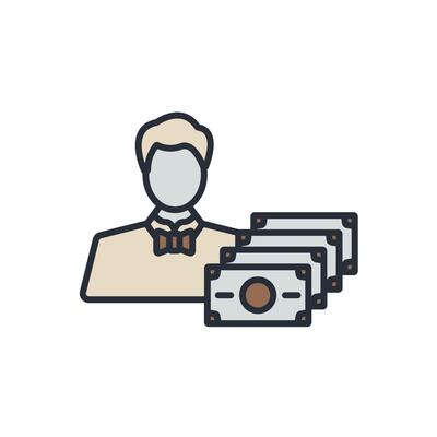 rich man icons color isolated