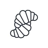 croissant icons line style isolated vector