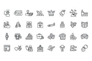 luxury set icons line isolated vector