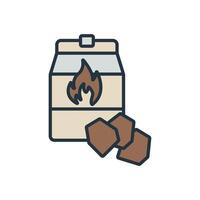 charcoal icons color isolated vector