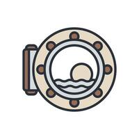 porthole icons isolated on White Background. Flat style design vector