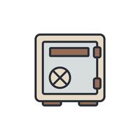 safe vault icons color isolated vector