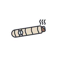 cigar icons color isolated vector