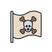 pirate flag icons isolated on White Background. Flat style design vector