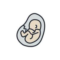 embryo icons color isolated vector