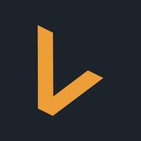 Letter V logo design in a moden geometric style with cut out slash and lines vector