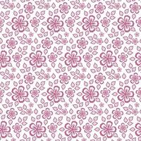 Seamless floral pattern. Pink flowers on white background. Template for wallpaper, wrapping paper, textile vector