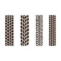 Tire tracks pattern Texture Silhouette, Grunge Vintage Retro style various Automobile tire tracks patterns vector