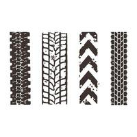 Tire tracks pattern Texture Silhouette, Grunge Vintage Retro style various Automobile tire tracks vector