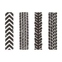 Tire tracks pattern Texture Silhouette . Grunge Vintage Retro style various Automobile tire tracks patterns vector