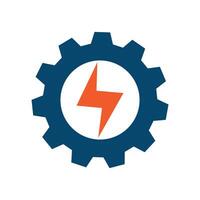 Power Management Setting Icon, Energy Service, Spark lightning bolt with Gear Cog, Fast and Rapid, Power Energy Technology vector
