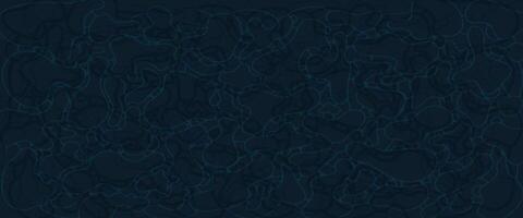 Dark abstract sea water texture with organic wavy lines. Seamless pattern in deep blue shades. Ideal for backgrounds, packaging, nature themes, and underwater design concepts. vector