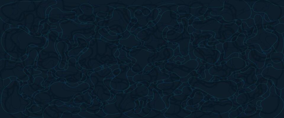 Dark abstract sea water texture with organic wavy lines. Seamless pattern in deep blue shades. Ideal for backgrounds, packaging, nature themes, and underwater design concepts.