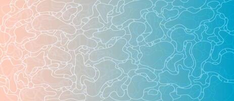 Abstract beach water texture with soft gradient from peach to blue. Organic wavy lines form a seamless pattern. Perfect for summer, nature backgrounds, packaging, or wellness designs. vector