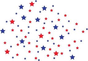 Scattered USA red and blue stars background, Independence Day pattern , background with scattered small red and blue stars on white. Perfect for USA patriotic designs, July 4th graphics, vector