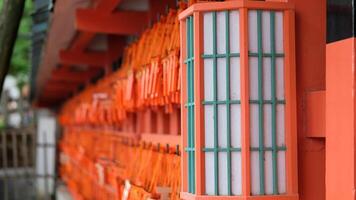 Japanese lanterns background of a Japanese temple blessing request video