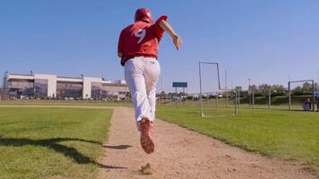 Baseball player running on the field video