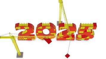 2025 Construction Concept with Cranes and Numbers video