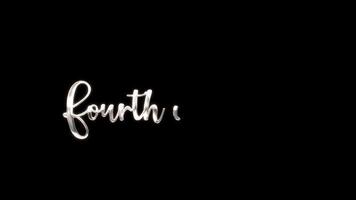 Fourth of July animation features silver text proclaiming a vibrant celebration, suitable for patriotic social media posts and event promotions. video