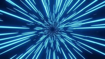Neon Glowing Speed Lines Animation. Abstract Fast Moving Blue Lines. 4K video