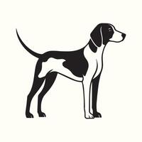 Black and White English Pointer Dog Breed Profile Side View Illustration vector
