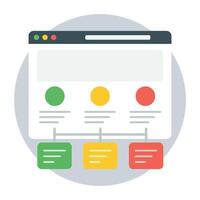 Website Interface Design Green Yellow Red Data Blocks vector