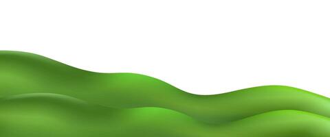 Green hills and mountains with a white background vector