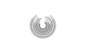 Abstract Crescent Shape Geometric Ornament vector