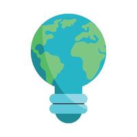 Flat Earth in Light Bulb for Earth Day vector
