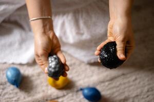 Balls with filling for the development of motor skills in children. photo