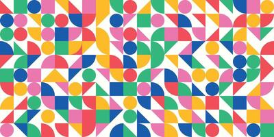 Abstract mosaic of simple, multicolored shapes vector