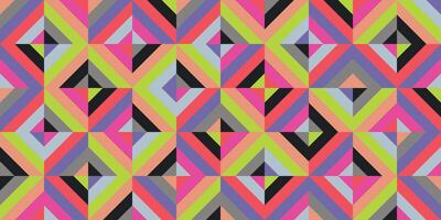 Neon geometric diamond pattern, seamless abstract colorful background vector